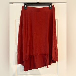 (A8) Sophie Max Rust‎ Orange High Low Jersey Comfy Chill Boho Style Skirt M